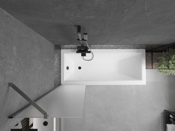 Mexen Next, paravan de baie cu 1 aripă 50 x 150 cm, sticlă mată de 6 mm, grafit lustruit, 895-050-000-00-30-66