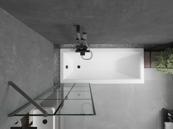 Mexen Next, paravan de baie cu 1 aripă 60 x 150 cm, sticlă transparentă de 6 mm - model negru, grafit, 895-060-000-00-77-95