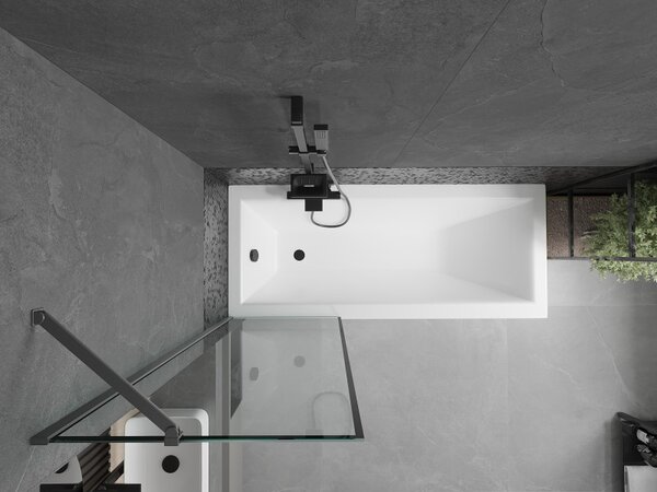 Mexen Next, paravan de baie cu 1 aripă 60 x 150 cm, sticlă transparentă de 6 mm - model negru, grafit, 895-060-000-00-70-95