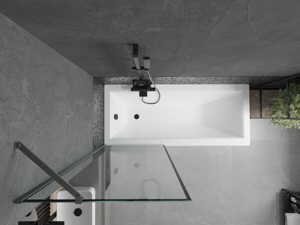 Mexen Next, paravan de baie cu 1 aripă 70 x 150 cm, sticlă transparentă de 6 mm - model negru, grafit, 895-070-000-00-70-95