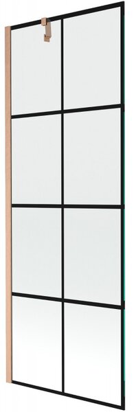 Mexen Next, paravan de baie cu 1 aripă 70 x 150 cm, sticlă transparentă de 6 mm - model negru, cupru mat, 895-070-000-00-70-77