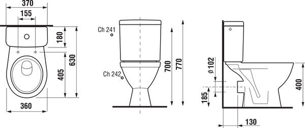 Jika Lyra Plus compact wc alb H8263860002413