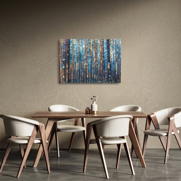 Tablou pe sticlă - Pădurea iarna (70x50 cm)