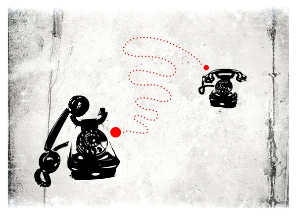 Tablou pe sticlă - Desen de telefon în stilul lui Banksy (70x50 cm)