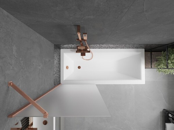 Mexen Next, paravan de baie cu 1 aripă 70 x 150 cm, sticlă mată 6 mm, cupru mat, 895-070-000-00-30-65