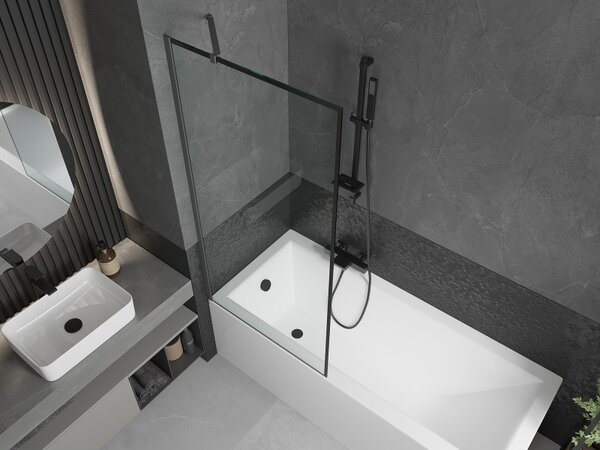 Mexen Next, paravan de baie cu 1 aripă 80 x 150 cm, sticlă transparentă de 6 mm - model negru, grafit, 895-080-000-00-70-95