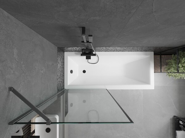 Mexen Next, paravan de baie cu 1 aripă 80 x 150 cm, sticlă transparentă de 6 mm - model negru, grafit, 895-080-000-00-70-95