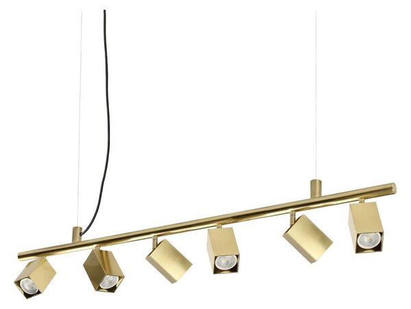 Ideal Lux - Lustră LED suspendată pe cablu DYNAMITE, 6x GU10/7W/230V, CRI 90, alamă