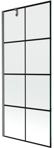 Mexen Next, paravan de baie cu 1 aripă 80 x 150 cm, sticlă transparentă de 6 mm - model negru, grafit periat, 895-080-000-00-77-66