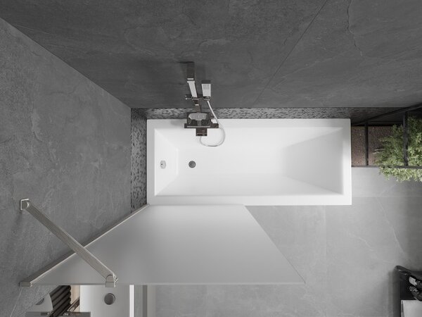 Mexen Next, paravan de baie cu 1 aripă 80 x 150 cm, sticlă mată 6 mm, oțel, 895-080-000-00-30-97