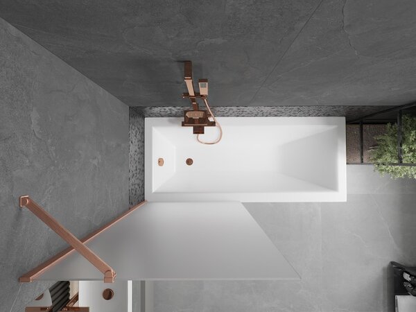 Mexen Next, paravan de baie cu 1 aripă 80 x 150 cm, sticlă mată 6 mm, cupru mat, 895-080-000-00-30-65
