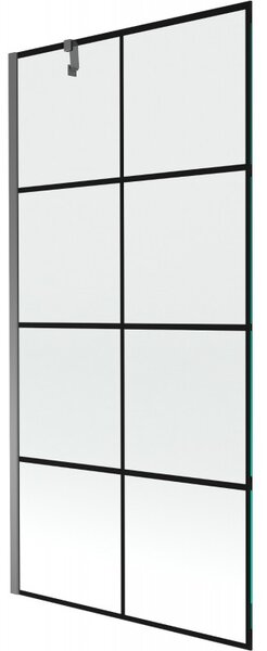 Mexen Next, paravan de baie cu 1 aripă 90 x 150 cm, sticlă transparentă de 6 mm - model negru, grafit, 895-090-000-00-77-95