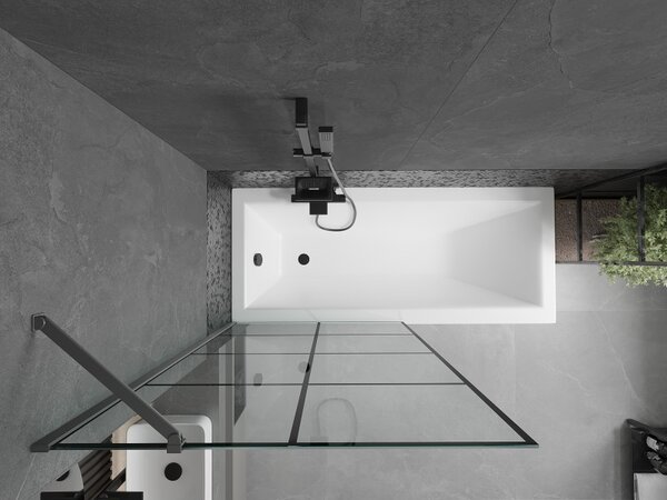 Mexen Next, paravan de baie cu 1 aripă 90 x 150 cm, sticlă transparentă de 6 mm - model negru, grafit, 895-090-000-00-77-95