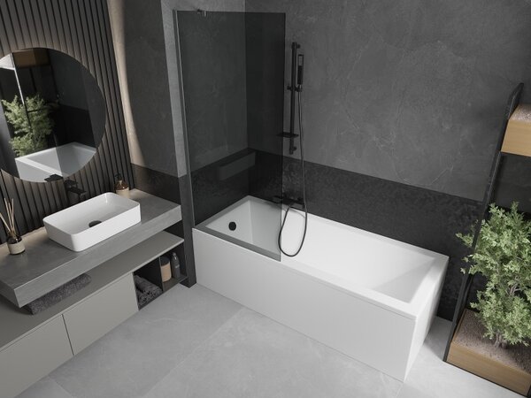 Mexen Next, paravan de baie cu 1 aripă 80 x 150 cm, sticlă gri 6 mm, grafit, 895-080-000-00-40-95