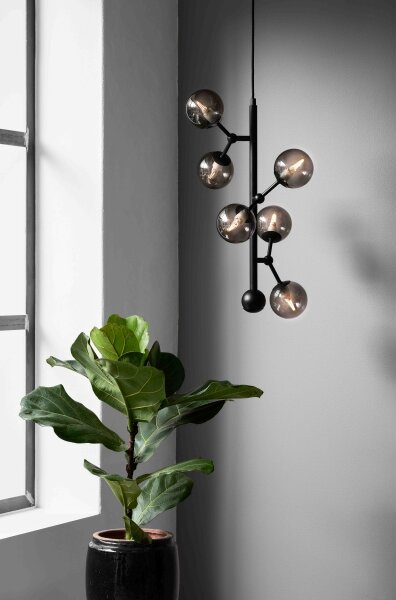 Halo Design 738854 - Lustră cu cablu ATOM, 6xG9/28W/230V, diametru 30 cm, negru/k. negru