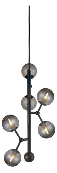 Halo Design 738854 - Lustră cu cablu ATOM, 6xG9/28W/230V, diametru 30 cm, negru/k. negru