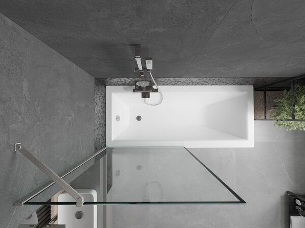 Mexen Next, paravan de baie cu 1 aripă 90 x 150 cm, sticlă transparentă de 6 mm - model negru, oțel, 895-090-000-00-70-97