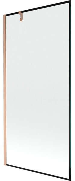Mexen Next, paravan de baie cu 1 aripă 90 x 150 cm, sticlă transparentă de 6 mm - model negru, cupru mat, 895-090-000-00-70-65
