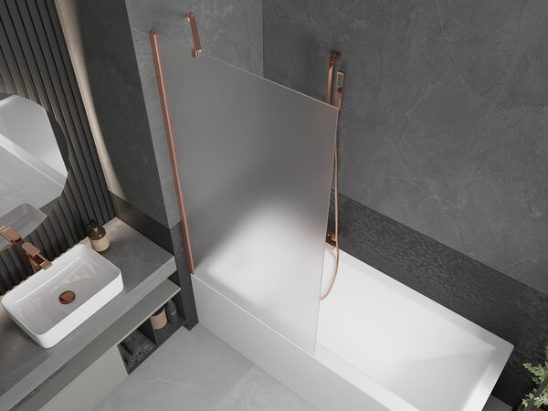 Mexen Next, paravan de baie cu 1 aripă 90 x 150 cm, sticlă mată 6 mm, cupru mat, 895-090-000-00-30-65