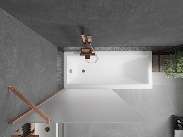 Mexen Next, paravan de baie cu 1 aripă 90 x 150 cm, sticlă mată 6 mm, cupru mat, 895-090-000-00-30-65