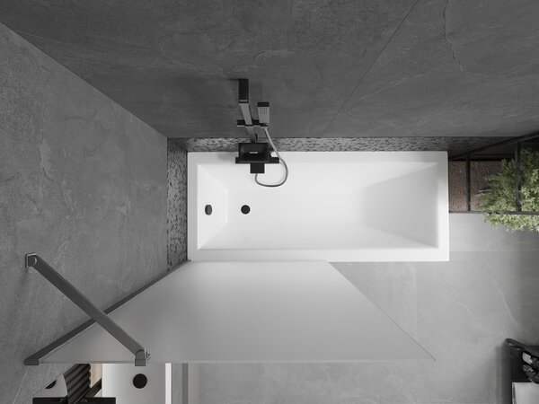 Mexen Next, paravan de baie cu 1 aripă 90 x 150 cm, sticlă mată 6 mm, grafit lustruit, 895-090-000-00-30-66