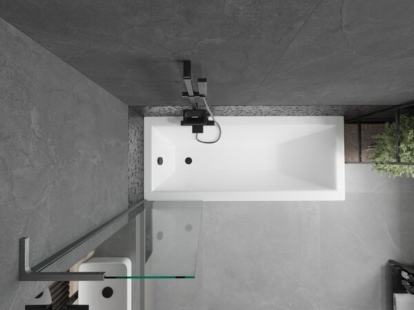 Mexen Next, paravan de baie 1 aripă 50 x 150 cm, aripă fixă, sticlă transparentă de 6 mm, profil grafit lustruit, 895-050-000-03-00-66