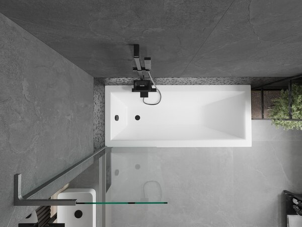 Mexen Next, paravan de baie 1 aripă 60 x 150 cm, aripă fixă, sticlă transparentă de 6 mm, profil grafit lustruit, 895-060-000-03-00-66