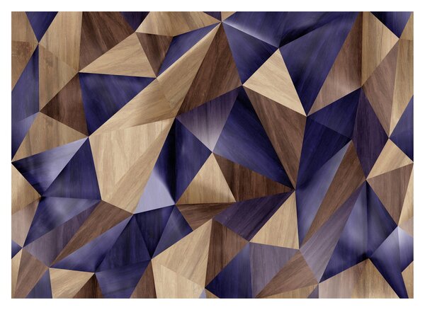 Tablou pe sticlă - 3D triunghiuri de lemn (70x50 cm)