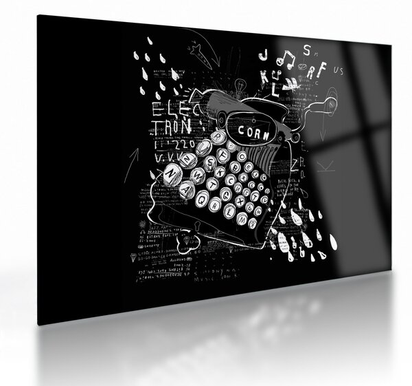 Tablou pe sticlă - Desen în stilul lui Banksy (70x50 cm)