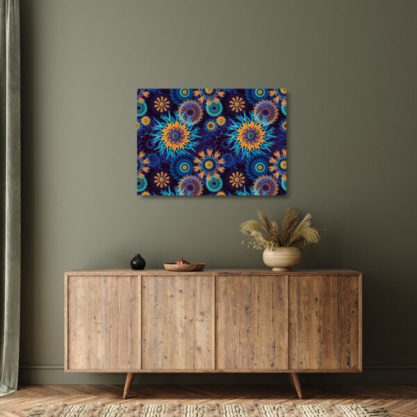 Tablou pe sticlă - 3D flori (70x50 cm)