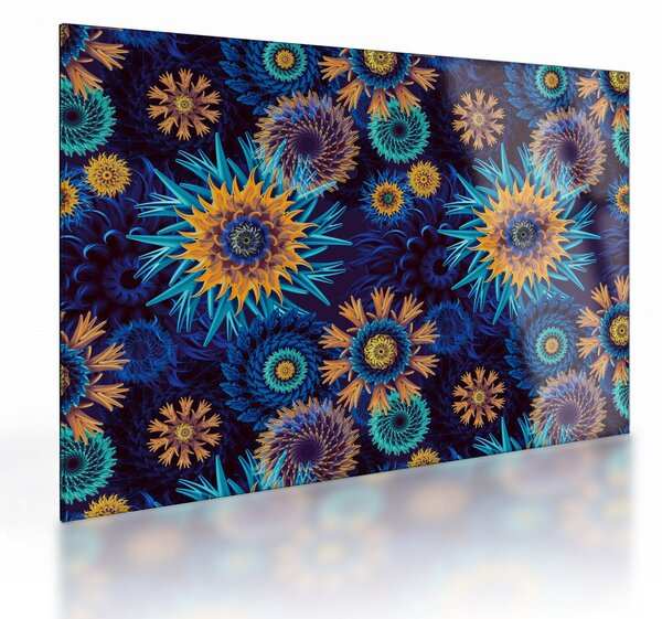 Tablou pe sticlă - 3D flori (70x50 cm)