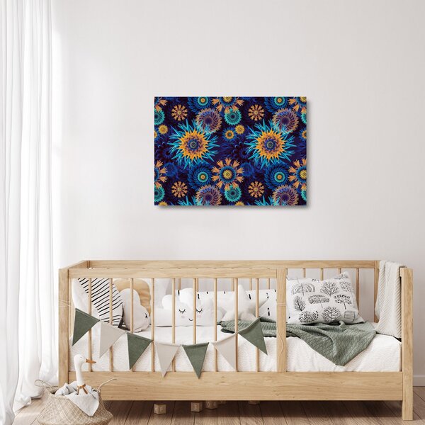 Tablou pe sticlă - 3D flori (70x50 cm)