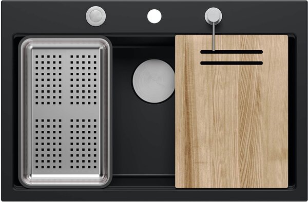 Quadron Marc chiuveta graniteq 75x49 cm negru HQM7650U7_FM_BS