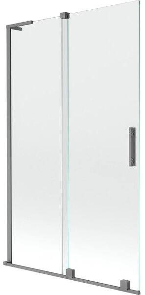 Mexen Velar L, paravan de baie glisant cu 2 aripi 110 x 150 cm, sticlă transparentă de 8 mm, grafit mat, 896-110-003-01-95