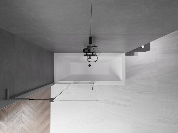 Mexen Velar L, paravan de baie glisant cu 2 aripi 100 x 150 cm, sticlă transparentă de 8 mm, grafit mat, 896-100-003-01-95