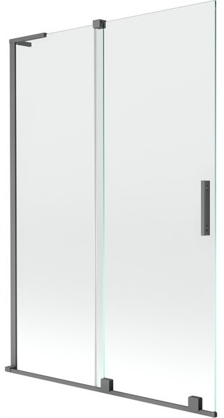 Mexen Velar L, paravan de baie glisant cu 2 aripi 120 x 150 cm, sticlă transparentă de 8 mm, grafit mat, 896-120-003-01-95
