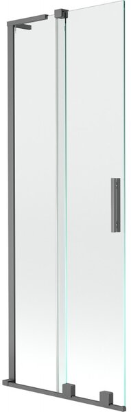 Mexen Velar L, paravan de baie glisant cu 2 aripi 70 x 150 cm, sticlă transparentă de 8 mm, grafit mat, 896-070-003-01-95