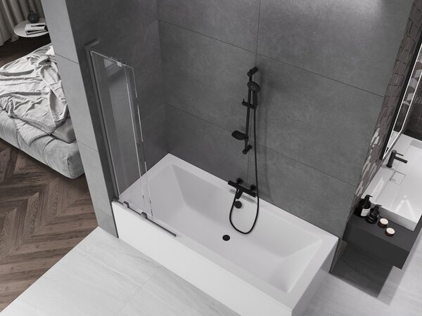 Mexen Velar L, paravan de baie glisant cu 2 aripi 70 x 150 cm, sticlă transparentă de 8 mm, grafit mat, 896-070-003-01-95