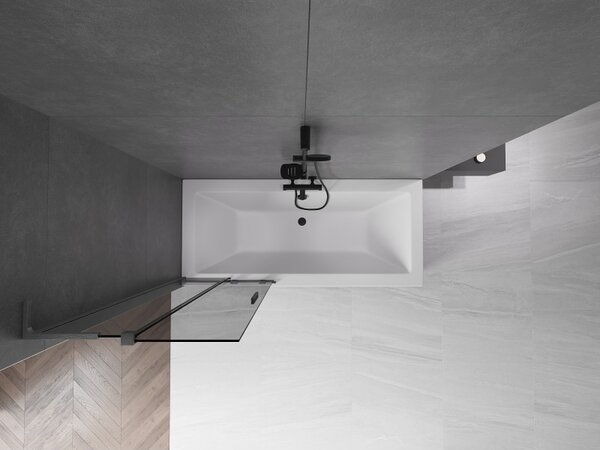 Mexen Velar L, paravan de baie glisant cu 2 aripi 70 x 150 cm, sticlă gri 8 mm, grafit, 896-070-003-41-95