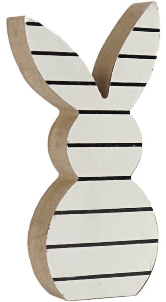 Iepuras de lemn de Paste WHITE BUNNY 14 cm alb