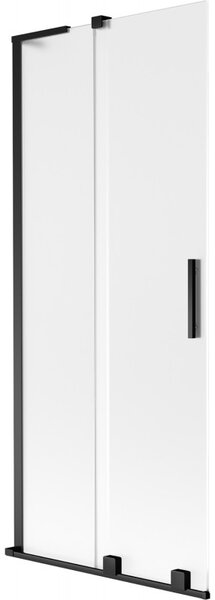 Mexen Velar L, paravan de baie glisant cu 2 aripi 80 x 150 cm, sticlă mată 8 mm, negru mat, 896-080-003-31-70
