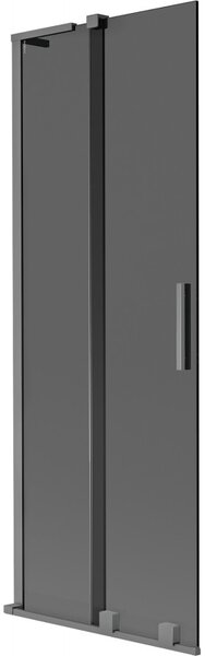Mexen Velar L, paravan de baie glisant cu 2 aripi 70 x 150 cm, sticlă gri 8 mm, grafit, 896-070-003-41-95