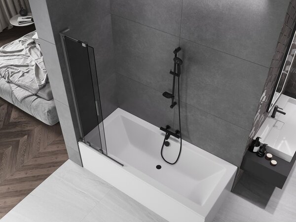 Mexen Velar L, paravan de baie glisant cu 2 aripi 70 x 150 cm, sticlă gri 8 mm, grafit, 896-070-003-41-95