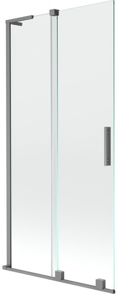 Mexen Velar L, paravan de baie glisant cu 2 aripi 90 x 150 cm, sticlă transparentă de 8 mm, grafit mat, 896-090-003-01-95