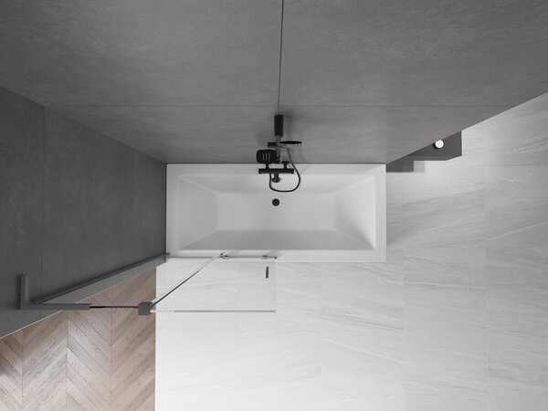Mexen Velar L, paravan de baie glisant cu 2 aripi 90 x 150 cm, sticlă transparentă de 8 mm, grafit mat, 896-090-003-01-95