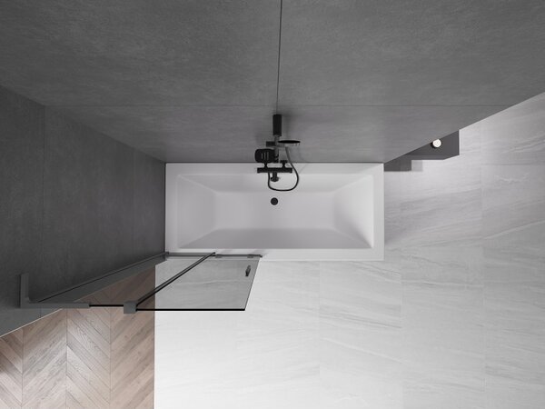 Mexen Velar L, paravan de baie glisant cu 2 aripi 80 x 150 cm, sticlă gri 8 mm, grafit, 896-080-003-41-95