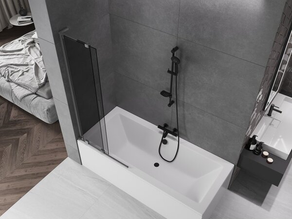 Mexen Velar L, paravan de baie glisant cu 2 aripi 80 x 150 cm, sticlă gri 8 mm, grafit, 896-080-003-41-95