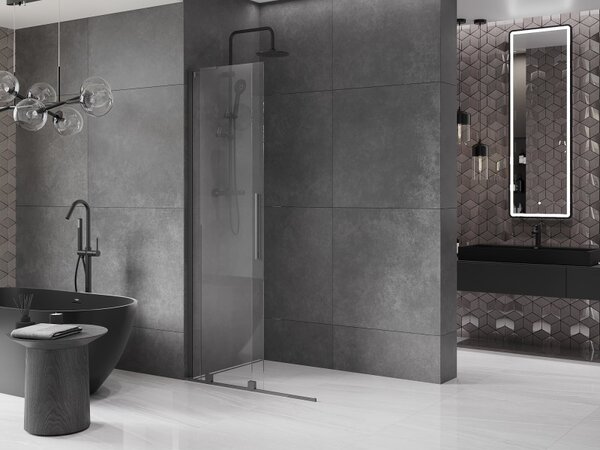 Mexen Velar L, paravan de duș glisant Walk-in 110 x 200 cm, sticlă transparentă de 8 mm, grafit lustruit, 871-110-003-03-95