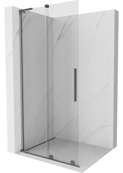 Mexen Velar L, paravan de duș glisant Walk-in 110 x 200 cm, sticlă transparentă de 8 mm, grafit lustruit, 871-110-003-03-95