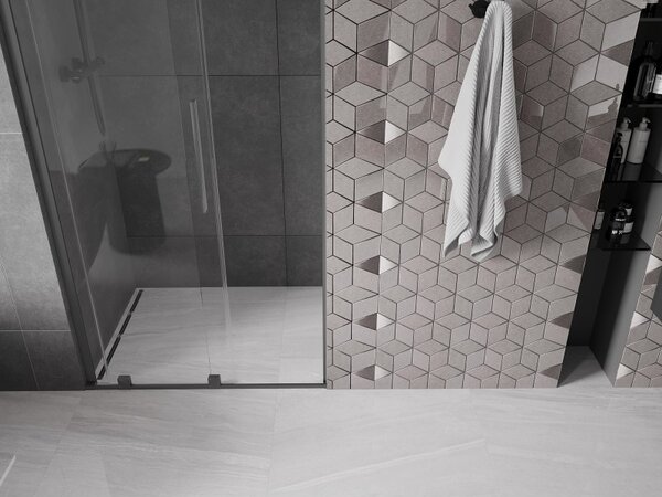 Mexen Velar L, usa de dus culisanta pentru deschidere 90 cm, sticla transparenta 8 mm, grafit lustruit, 871-090-003-01-95